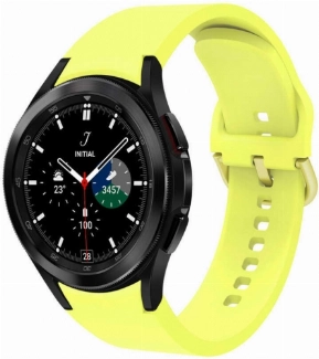 Samsung Galaxy Watch 4 Classic 42mm Silikon Kordon Tokalı Kademeli KRD-50 Kayış - Sarı