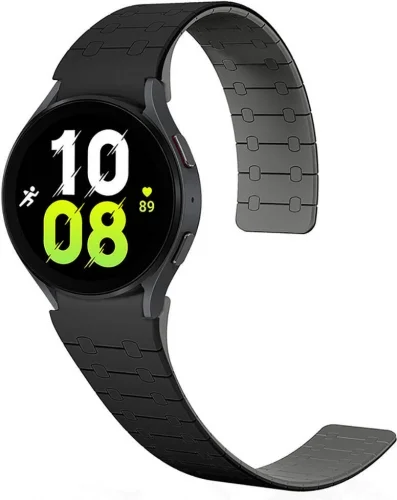 Samsung Galaxy Watch 5 40mm Kordon Çizgili Desenli Silikon KRD-111 Kordon - Haki