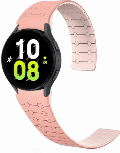 Samsung Galaxy Watch 5 40mm Kordon Çizgili Desenli Silikon KRD-111 Kordon - Pembe