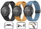 Samsung Galaxy Watch 5 40mm Silikon Kordon Zore KRD-84 Soft Pürüzsüz Metal Toka - Açık Yeşil