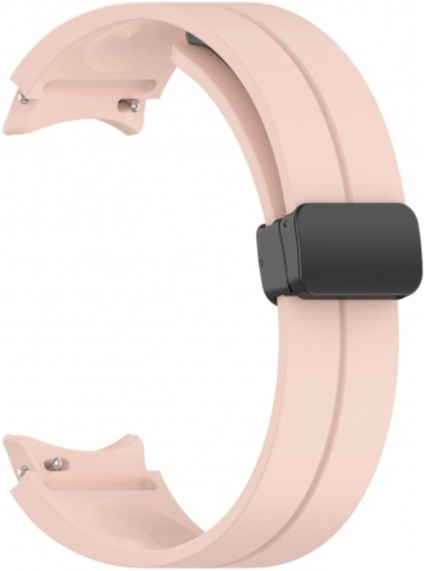 Samsung Galaxy Watch 5 40mm Silikon Kordon Zore KRD-84 Soft Pürüzsüz Metal Toka - Pembe Açık