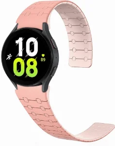 Samsung Galaxy Watch 5 44mm Kordon Çizgili Desenli Silikon KRD-111 Kordon - Pembe