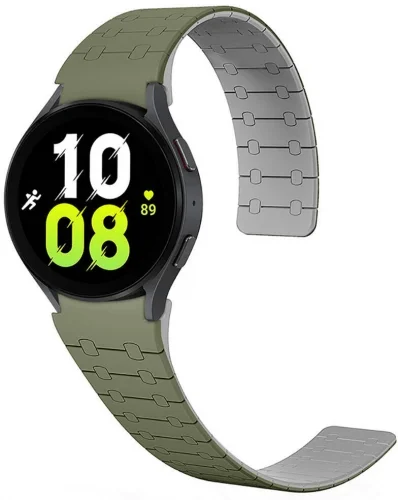 Samsung Galaxy Watch 5 44mm Kordon Çizgili Desenli Silikon KRD-111 Kordon - Siyah