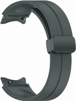 Samsung Galaxy Watch 5 44mm Silikon Kordon Zore KRD-84 Soft Pürüzsüz Metal Toka - Füme