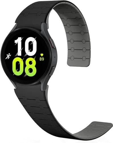 Samsung Galaxy Watch 6 40mm Kordon Çizgili Desenli Silikon KRD-111 Kordon - Siyah