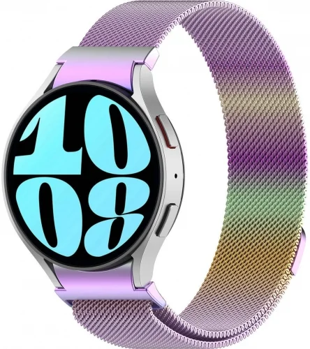 Samsung Galaxy Watch 6 40mm Metal Kordon Tel Örgü İşlemeli Mıknatıslı KRD-01  - Renkli