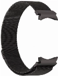 Samsung Galaxy Watch 6 40mm Metal Kordon Tel Örgü İşlemeli Mıknatıslı KRD-01  - Siyah