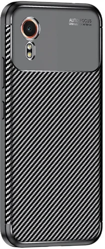 Samsung Galaxy XCover 7 Kılıf Silikon Parmak İzi Bırakmayan Karbon Soft Negro Kapak - Siyah