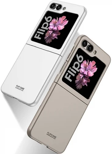 Samsung Galaxy Z Flip 6 Kılıf Sert Kıpta Mat İnce Kapak - Gümüş