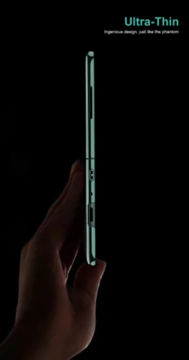 Samsung Galaxy Z Fold 3 Kılıf Metal Görünümlü Esnek Kıpta Kapak - Siyah