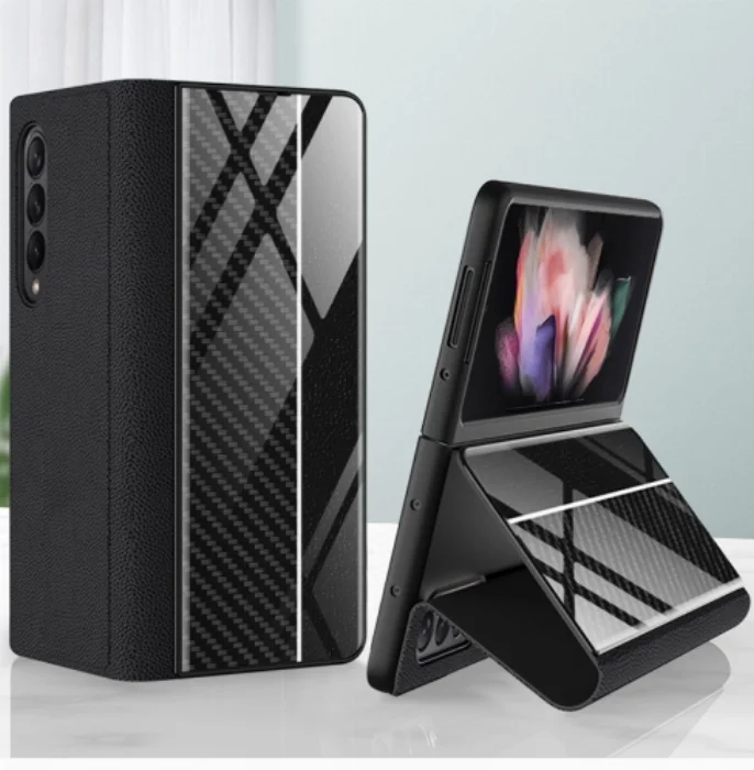 Samsung Galaxy Z Fold 3 Kılıf Standlı Drago Kapak - Siyah