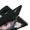 Samsung Galaxy Z Fold 3 Kılıf Standlı Parmak İzi Bırkmayan Z-Stand Kapak - Siyah