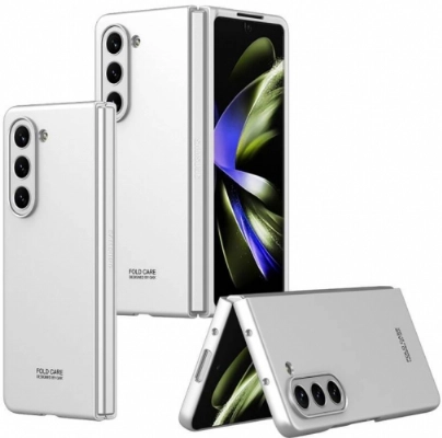 Samsung Galaxy Z Fold 5 Kılıf Sert Kıpta Mat İnce Kapak - Gümüş