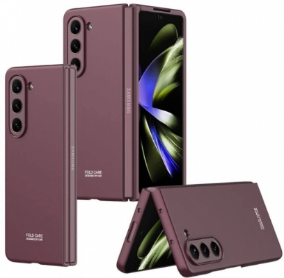 Samsung Galaxy Z Fold 5 Kılıf Sert Kıpta Mat İnce Kapak - Kırmızı