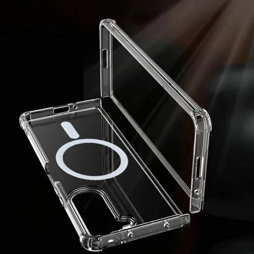 Samsung Galaxy Z Fold 6 Kılıf Köşe Korumalı Airbag Şeffaf Silikon Anti-Shock - Şeffaf