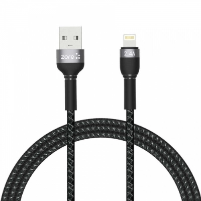 Shira Serisi Şarj Kablosu USB Apple Lightning 100 cm - Siyah