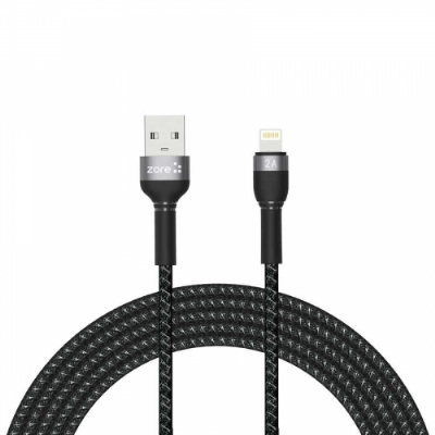 Shira Serisi Şarj Kablosu USB Apple Lightning 3 Metre - Siyah