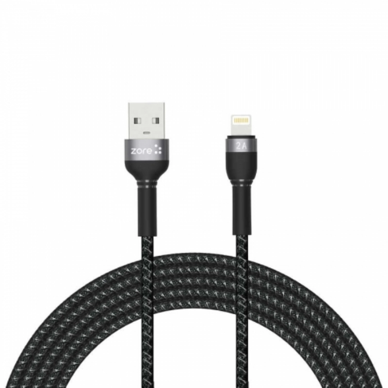 Shira Serisi Şarj Kablosu USB Apple Lightning 3 Metre - Siyah