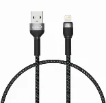 Shira Serisi Şarj Kablosu USB Apple Lightning 30 cm - Siyah