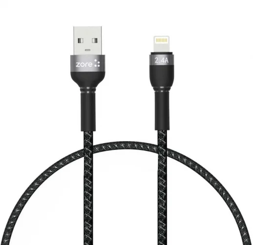 Shira Serisi Şarj Kablosu USB Apple Lightning 30 cm - Siyah
