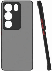 Vivo V29 5g Kılıf Kamera Korumalı Arkası Şeffaf Mat Silikon Kapak - Siyah