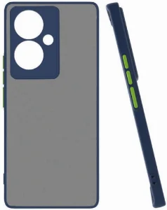 Vivo V29 Lite 5G Kılıf Kamera Korumalı Arkası Şeffaf Mat Silikon Kapak - Lacivert