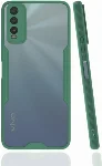 Vivo Y20 Kılıf Renkli Silikon Kamera Lens Korumalı Şeffaf Parfe Kapak - Yeşil