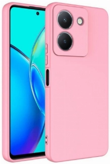 Vivo Y36 Kılıf İçi Kadife Mat Mara Lansman Silikon Kapak  - Pembe