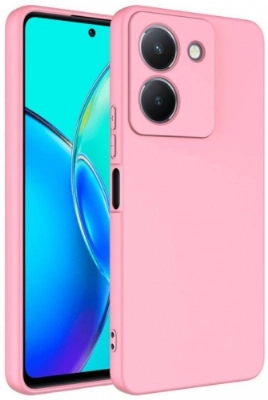 Vivo Y36 Kılıf İçi Kadife Mat Mara Lansman Silikon Kapak  - Pembe