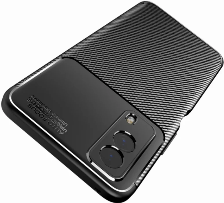 Vivo Y53s Kılıf Karbon Serisi Mat Fiber Silikon Negro Kapak - Siyah