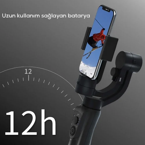 Wiwu 3-Axis S5B Gimbal Sabitleyici Hareketli Tripod - Siyah