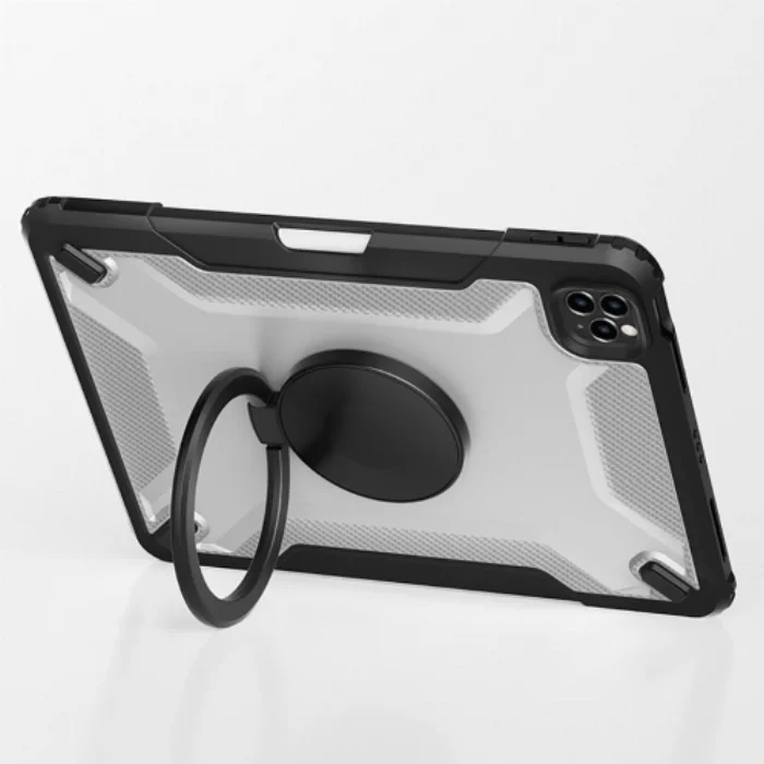 Wiwu Apple iPad Air 4 10.9 inç 2020  Kılıf Mecha Serisi Dönebilen Kamera Lens Korumalı Kapak - Siyah