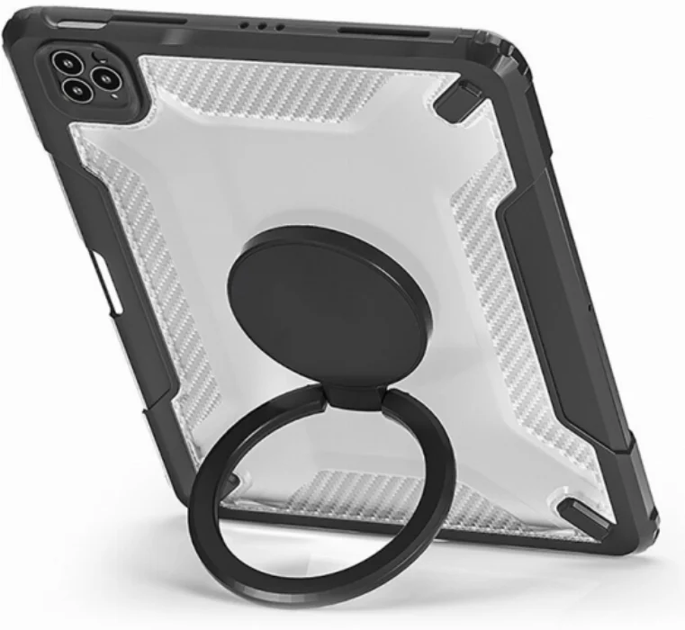 Wiwu Apple iPad Pro 11 inç 2021 (3. Nesil) Kılıf Mecha Serisi Dönebilen Kamera Lens Korumalı Kapak - Siyah