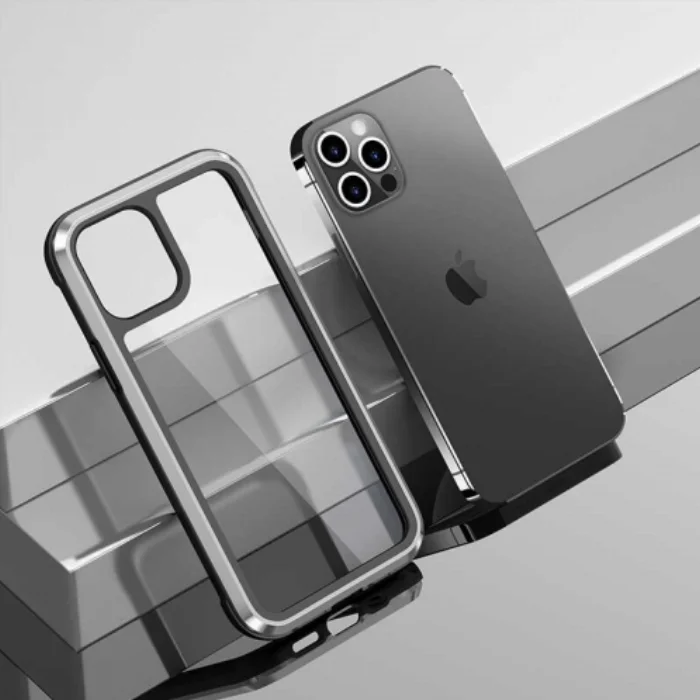 Wiwu Apple iPhone 12 Pro (6.1) Kılıf Defence Armor Serisi Arkası Şeffaf Lisanslı Kapak - Gümüş