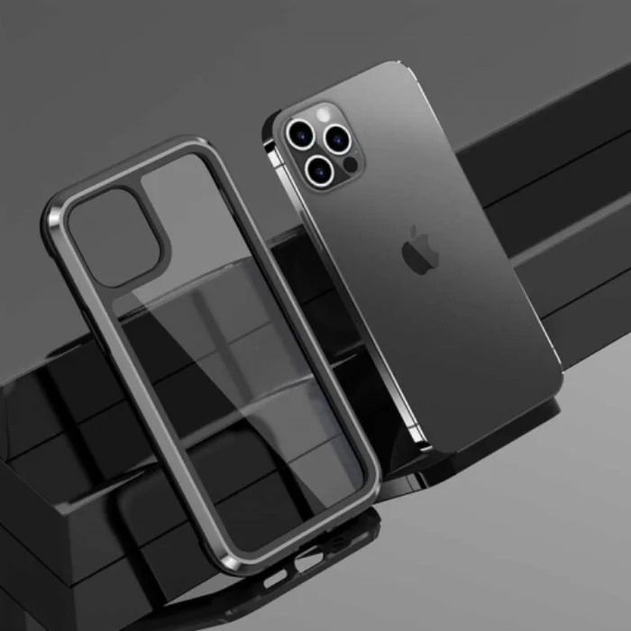 Wiwu Apple iPhone 12 Pro (6.1) Kılıf Defence Armor Serisi Arkası Şeffaf Lisanslı Kapak - Siyah