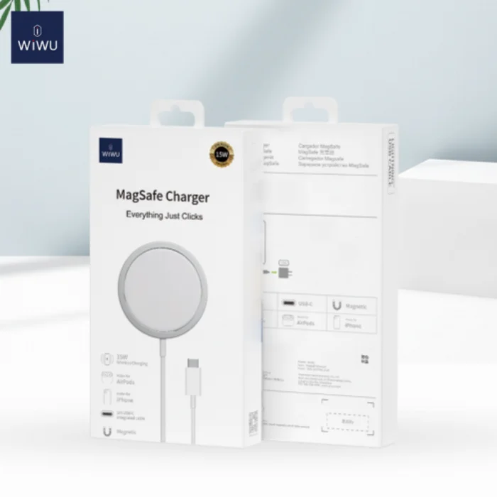 WiWU MagSafe Hızlı Masaüstü Wireless QI Kablosuz Şarj Cihazı Apple - Beyaz