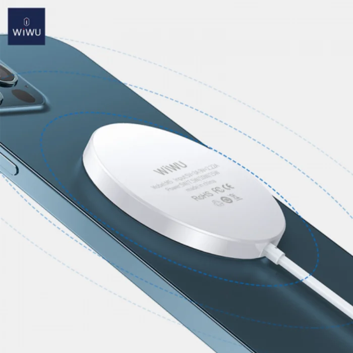 WiWU MagSafe Hızlı Masaüstü Wireless QI Kablosuz Şarj Cihazı Apple - Beyaz