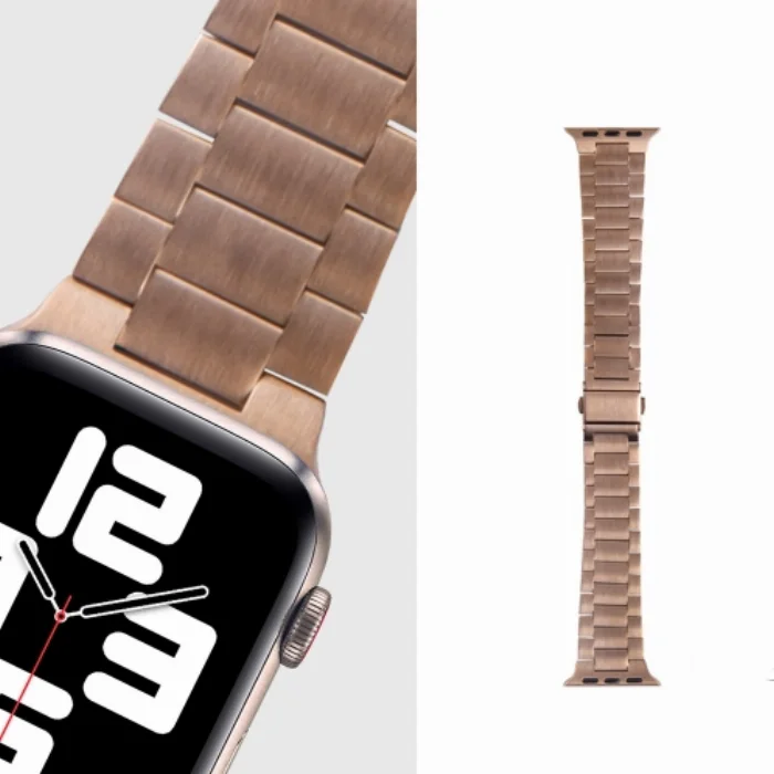 Wiwu Apple Watch 42mm Metal Kordon İnce Thin Three Beads - Gri