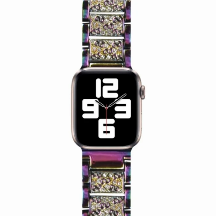 Wiwu Apple Watch 44mm Metal Kordon Boncuklu Three Beads - Siyah