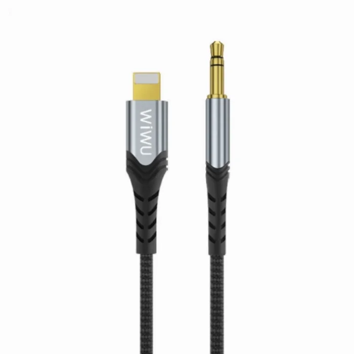 Wiwu Lightning Örgülü Aux Ses Kablo 1.5mt - Siyah