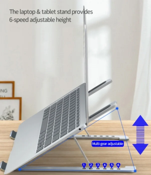 Wiwu S400A Laptop Standı Kademeli 10 - 17.3 inç Uyumlu Katlanabilir - Gümüş