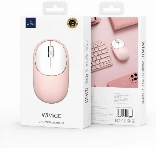 Wiwu WM107 Wimice 1200 DPI Kablosuz Mouse - Pembe