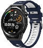 Xiaomi Amazfit Pace Kordon Metal Toka Tasarımlı Çift Renkli KRD-55 Silikon Kordon - Lacivert