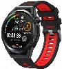 Xiaomi Amazfit Pace Kordon Metal Toka Tasarımlı Çift Renkli KRD-55 Silikon Kordon - Siyah-Kırmızı