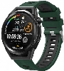 Xiaomi Amazfit Pace Kordon Metal Toka Tasarımlı Çift Renkli KRD-55 Silikon Kordon - Yeşil-Siyah