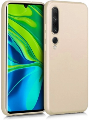 Xiaomi Mi 10 Pro Kılıf İnce Soft Mat Renkli Esnek Silikon Kapak - Gold