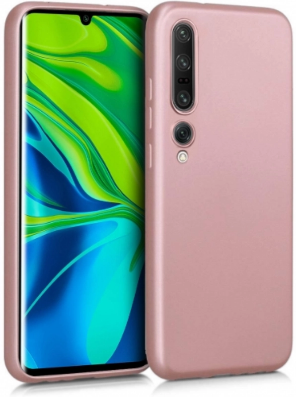 Xiaomi Mi 10 Pro Kılıf İnce Soft Mat Renkli Esnek Silikon Kapak - Rose Gold