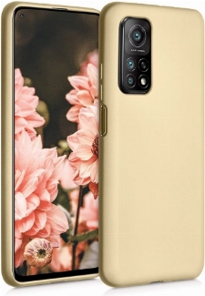 Xiaomi Mi 10T Kılıf İnce Soft Mat Renkli Esnek Silikon Kapak - Gold