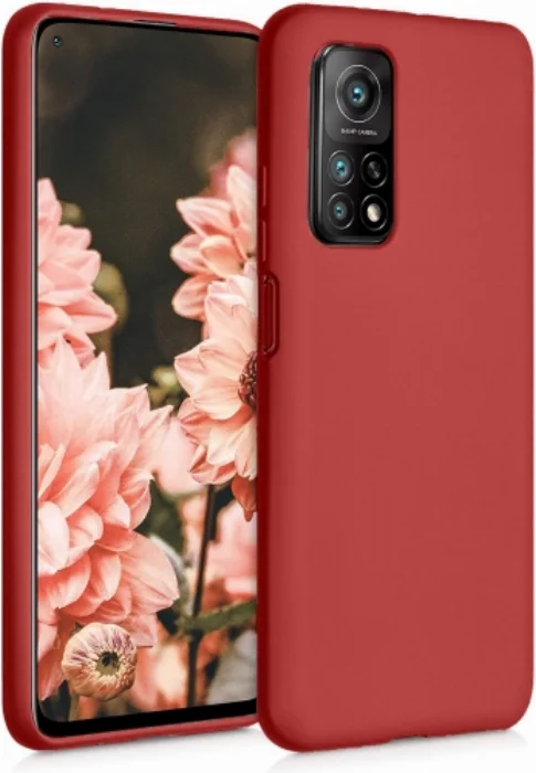 Xiaomi Mi 10T Kılıf İnce Mat Esnek Silikon - Kırmızı