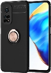 Xiaomi Mi 10T Pro Kılıf Renkli Silikon Yüzüklü Standlı Auto Focus Ravel Kapak - Rose Gold